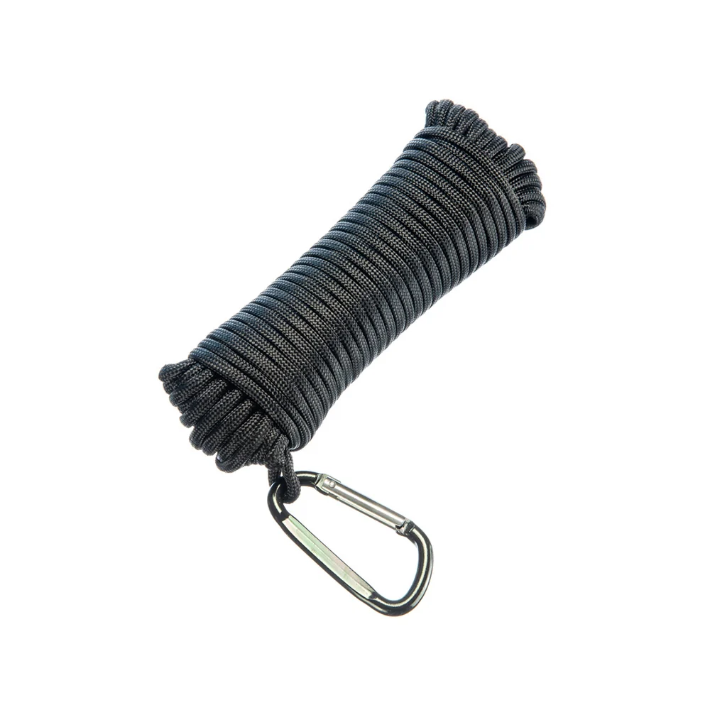 1100Lb Paracord with Carabiner Black