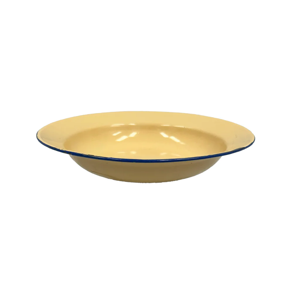 22cm Enamel Soup Plate Cream - Image 2