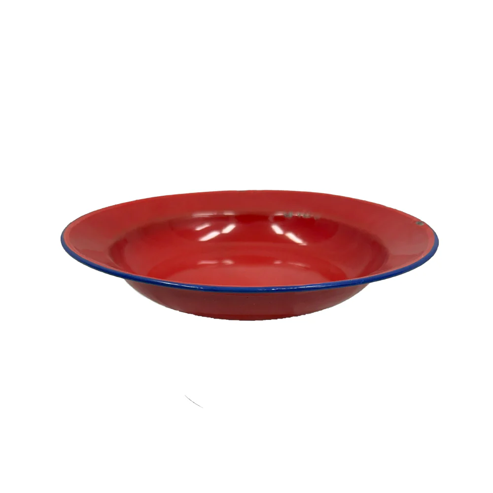 22cm Enamel Soup Plate Red - Image 2