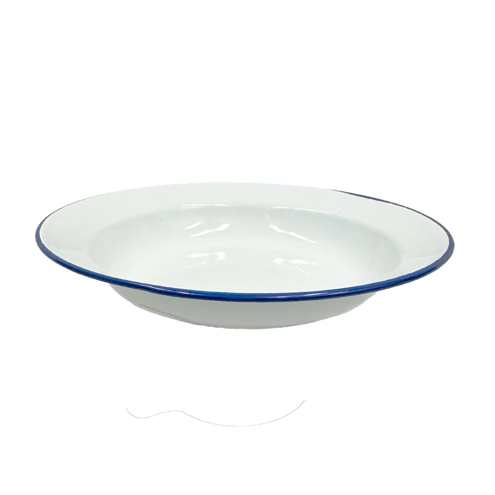 22cm Enamel Soup Plate White - Image 2