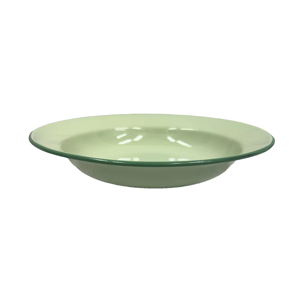24cm Enamel Soup Plate Mint Green - Image 2