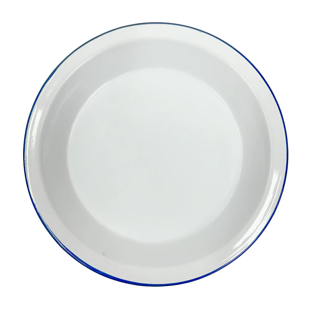 Enamel Pie Dish White - Image 2