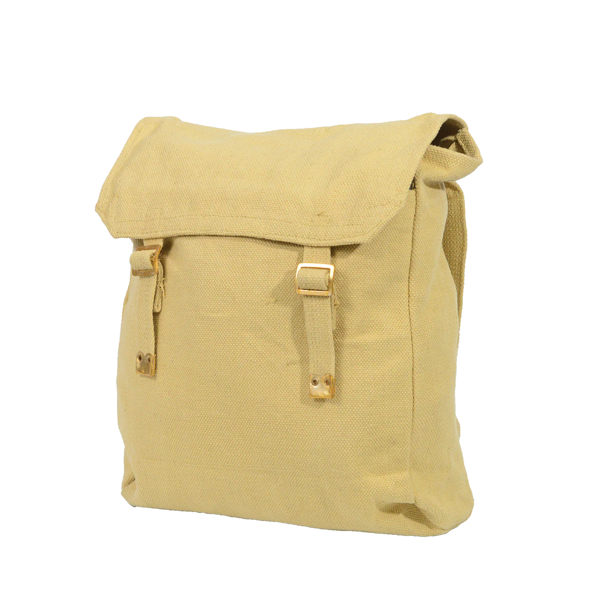 Cotton Canvas Webbing Backpack Khaki