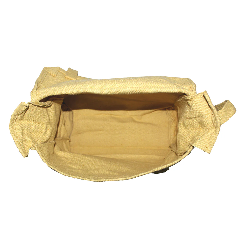 Cotton Canvas Webbing Shoulder Bag Khaki WH1 - Image 2