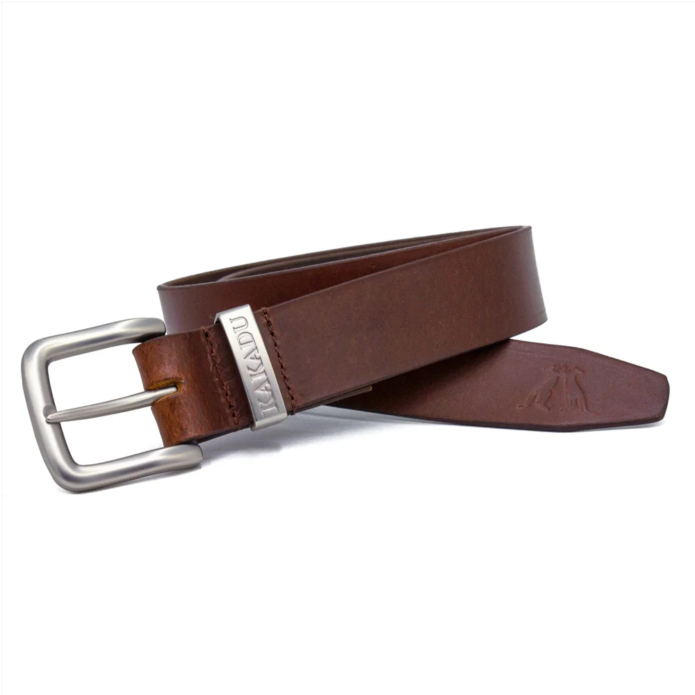 KAKADU IRONBARK LEATHER BELT BROWN