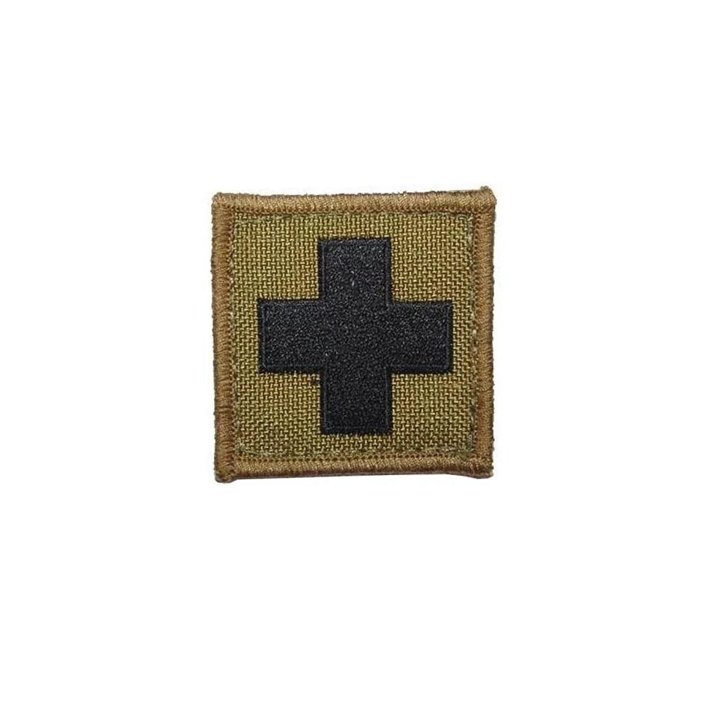Medical Cross Square Patch Coyote