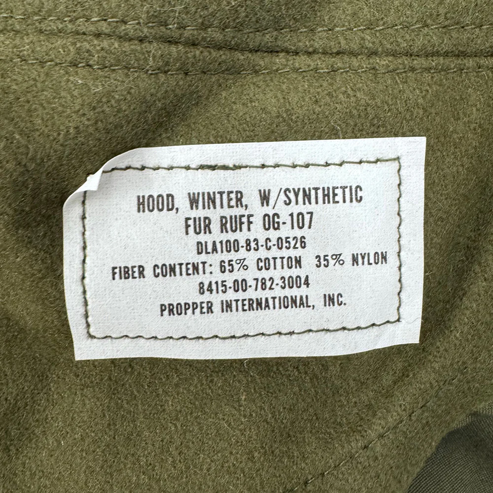 Military Surplus M-65 / M-51 Fishtail Parka Hood with Synthetic Fur Ruff - Image 4