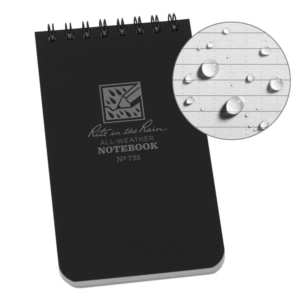 RITR 4 x 6 Top Spiral Notebook Black