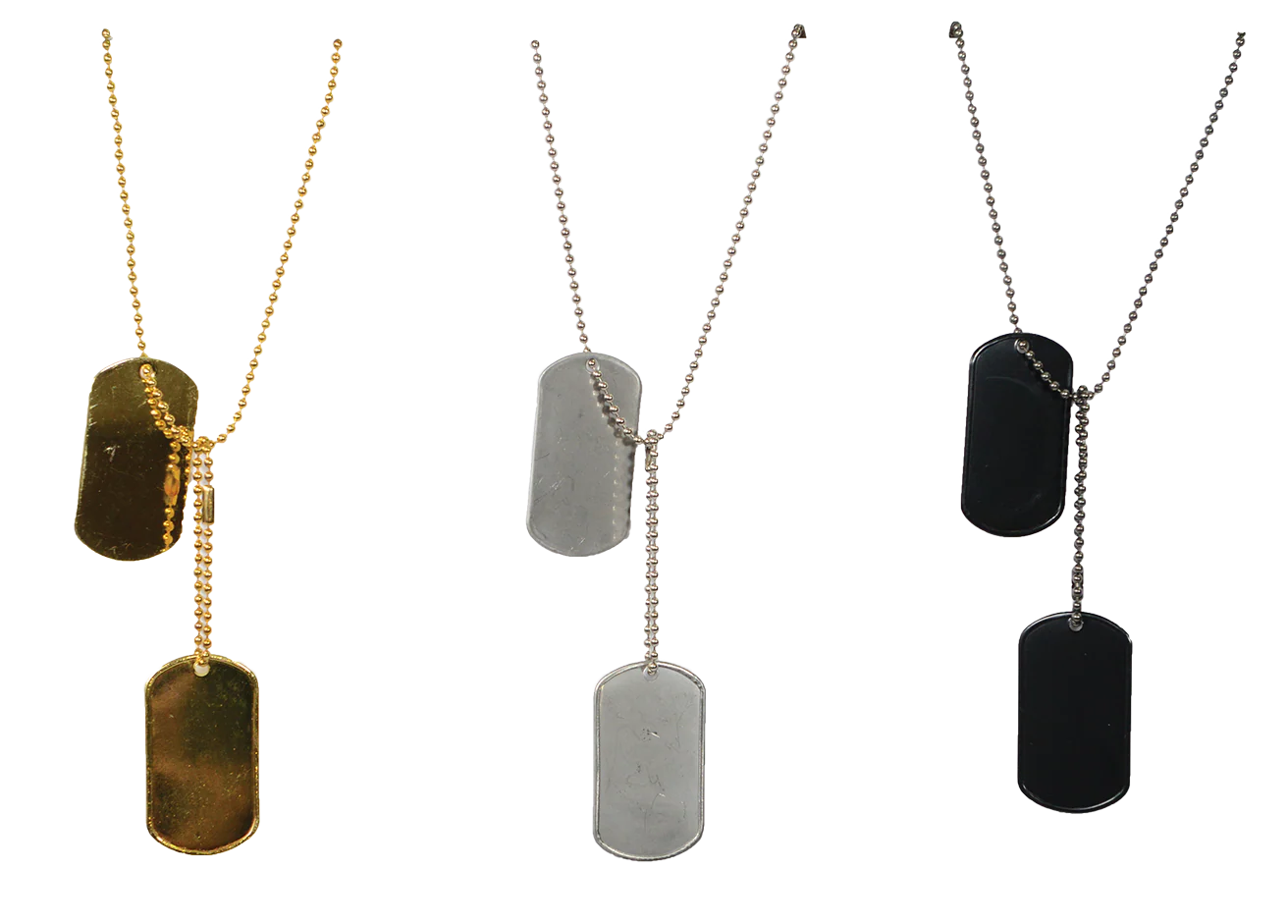 Silver Dog Tags with Silencers Military ID Tags - Image 2