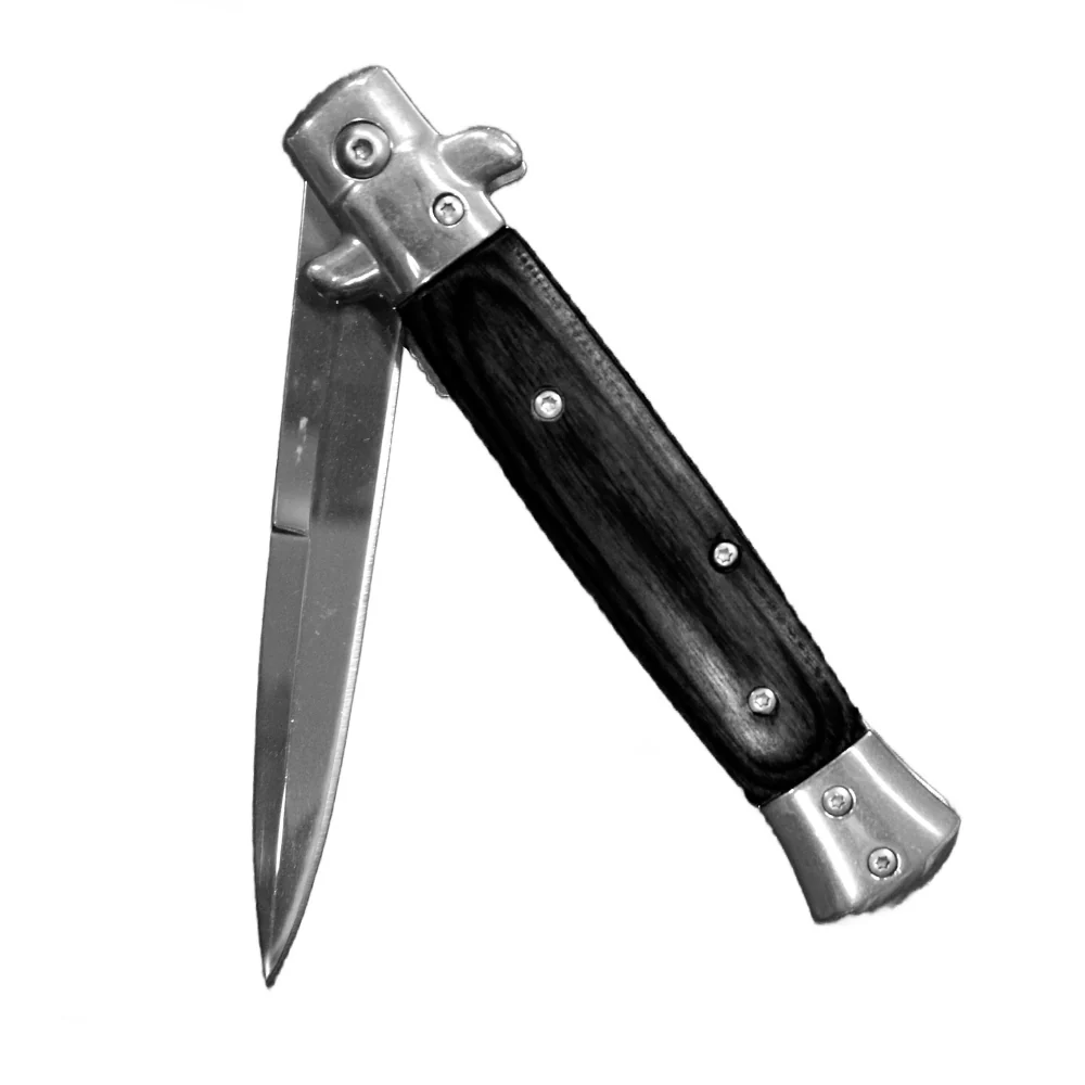 Stiletto Style Folding Knife Black - Image 3
