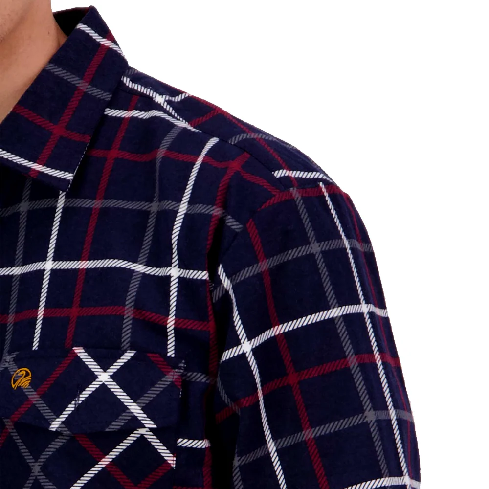 Swanndri Men's Egmont Full Button Cotton Shirt Navy - Image 4