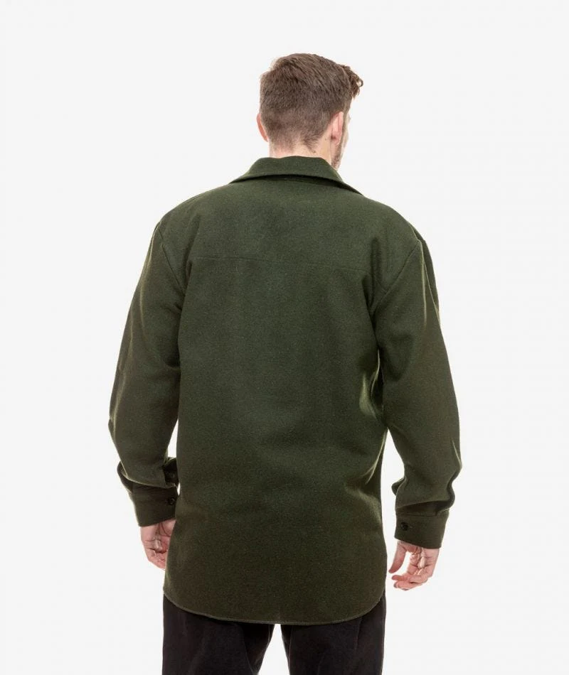Swanndri Men's Ranger Wool Zip Front Bush Shirt Olive - Image 4
